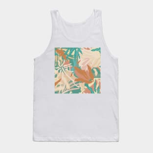 Abstract Tropical Plants / Turquoise and Pastels Tank Top